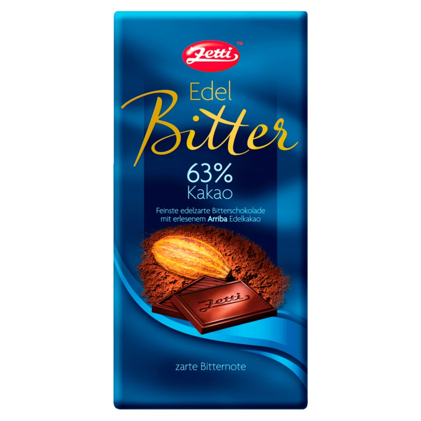 Zetti Schokolade Edelbitter 63% Kakao 100g